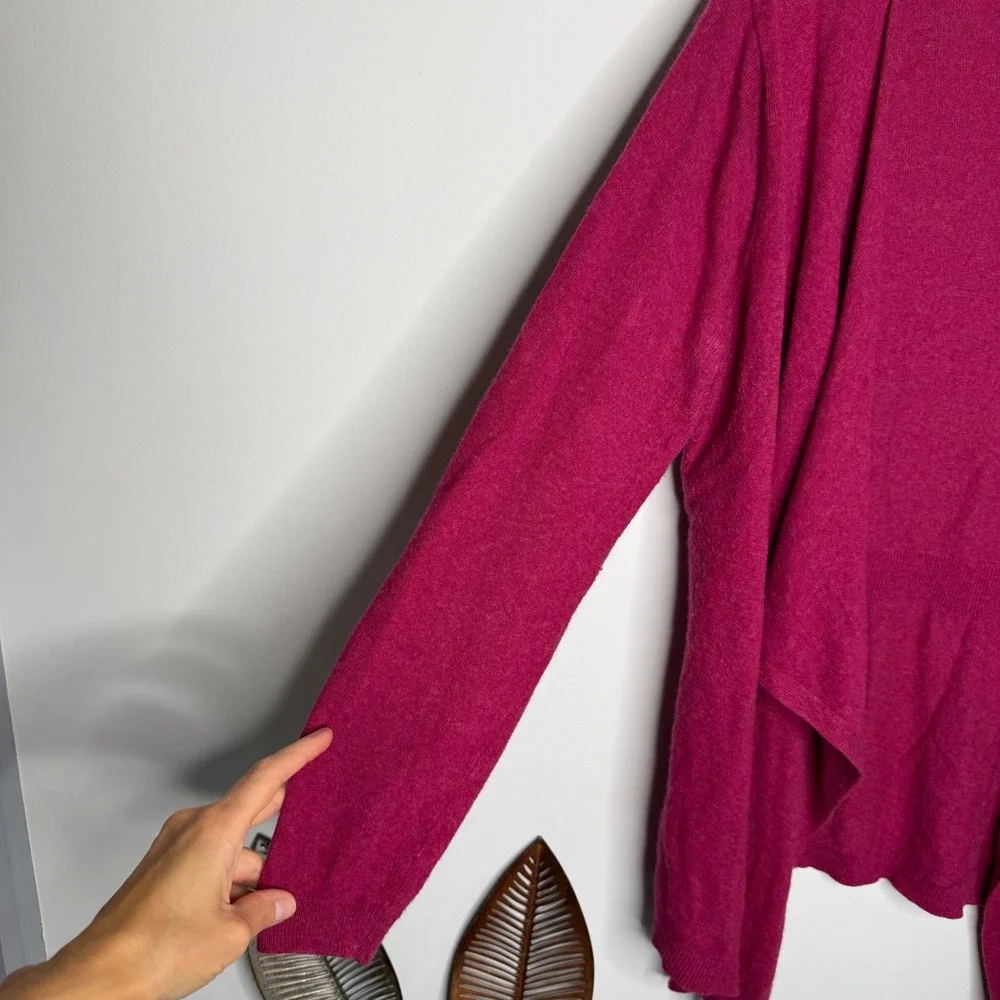 Boden Pink Cashmere Angora Blend Waterfall Open Cardigan Sweater Womens 12 WK662